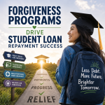 Illustration of Forgiveness Programs Drive Student Loan Repayment Success