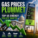 Illustration of Gas Prices Plummet: Top US Energy Policy Shifts
