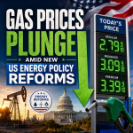 Illustration of Gas Prices Plunge Amid New US Energy Policy Reforms