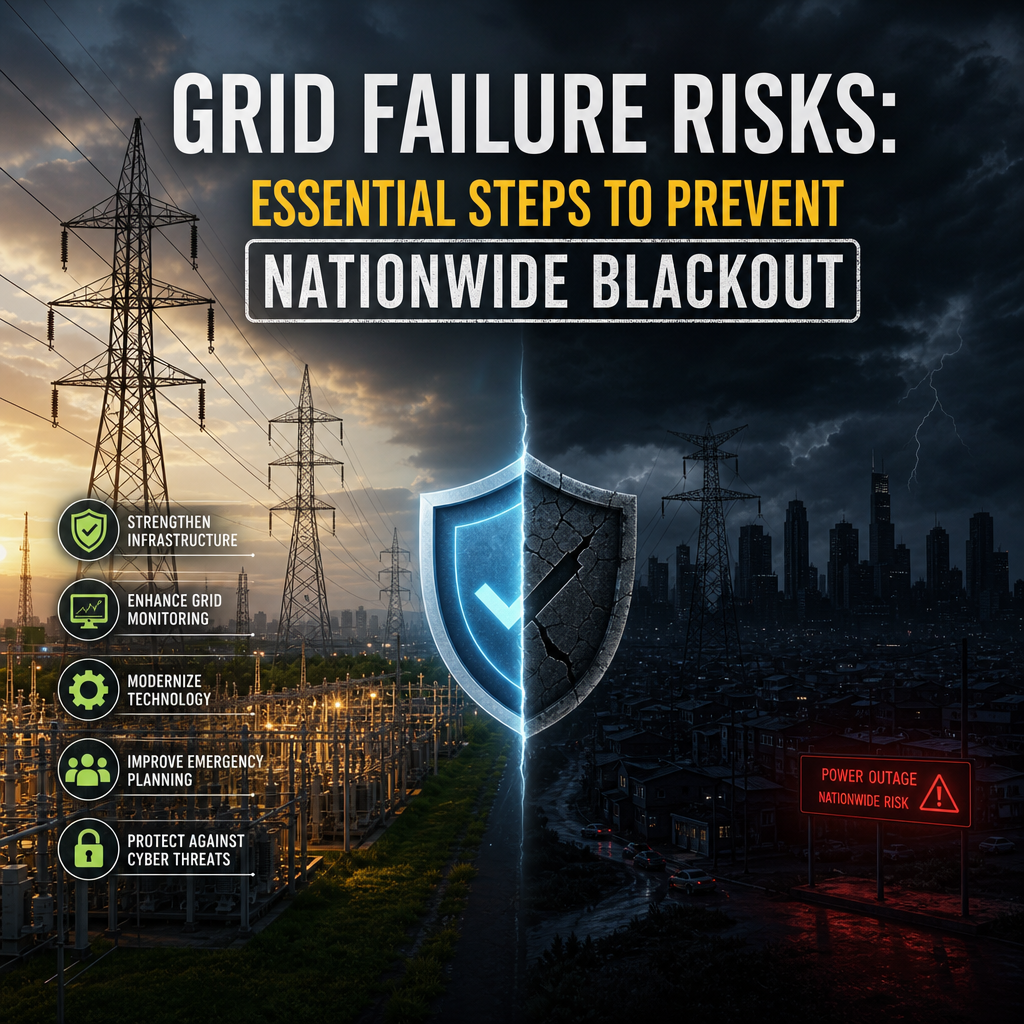 Illustration of Grid Failure Risks: Essential Steps to Prevent Nationwide Blackout