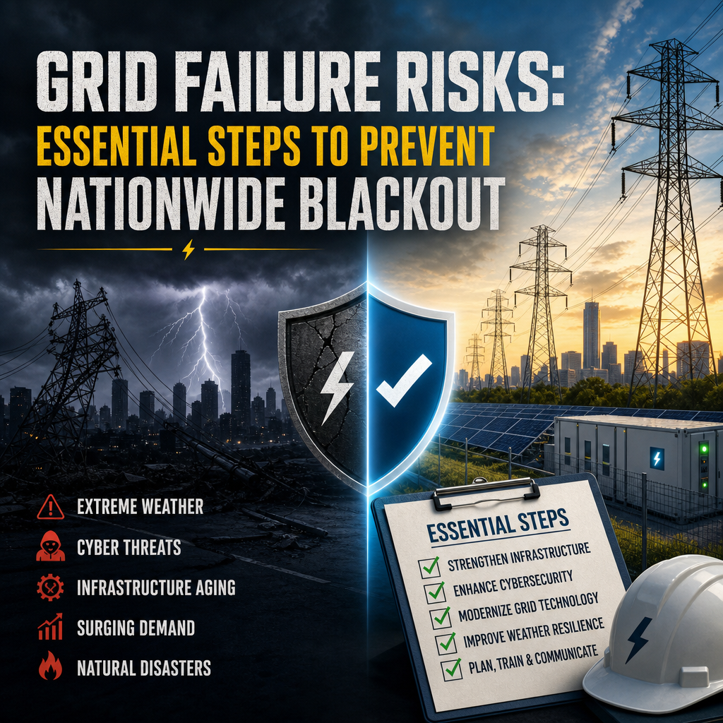 Illustration of Grid Failure Risks: Essential Steps to Prevent Nationwide Blackout