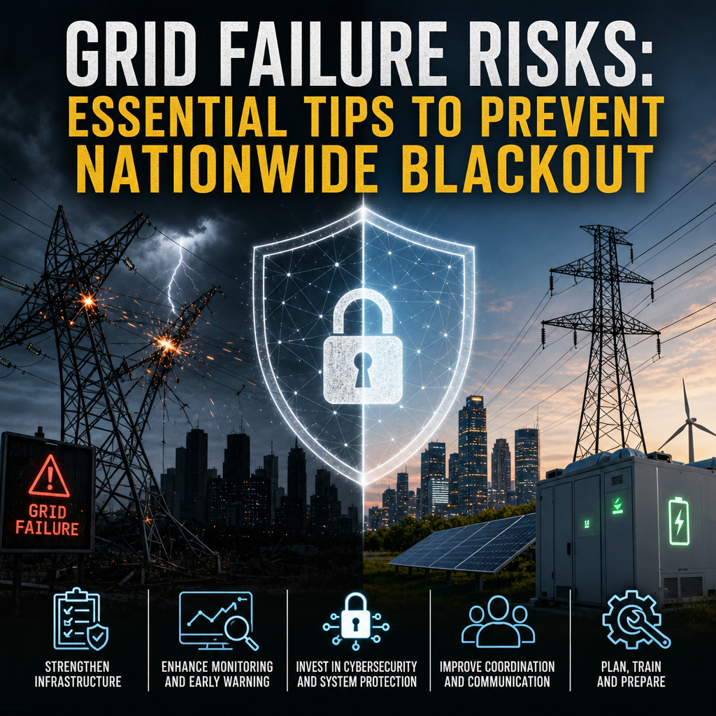 Illustration of Grid Failure Risks: Essential Tips to Prevent Nationwide Blackout