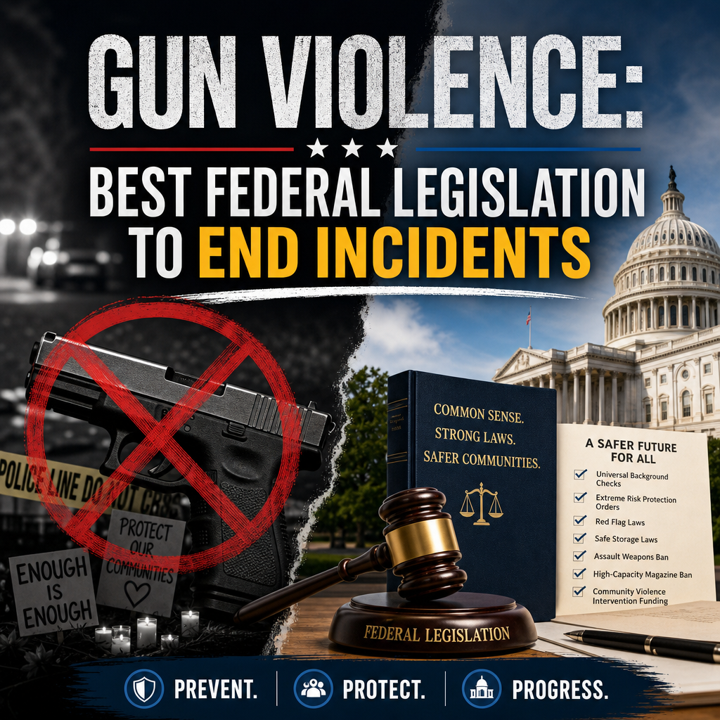 Illustration of Gun Violence: Best Federal Legislation to End Incidents