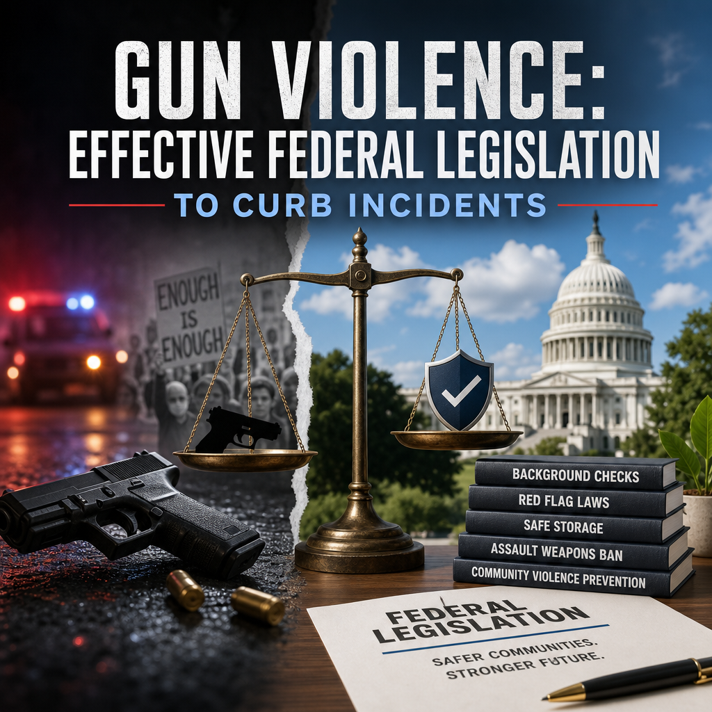 Illustration of Gun Violence: Effective Federal Legislation to Curb Incidents