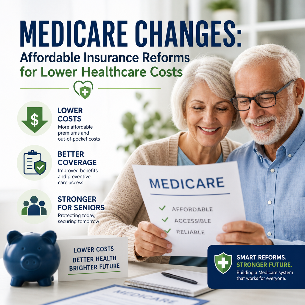 Illustration of Medicare Changes: Affordable Insurance Reforms for Lower Healthcare Costs