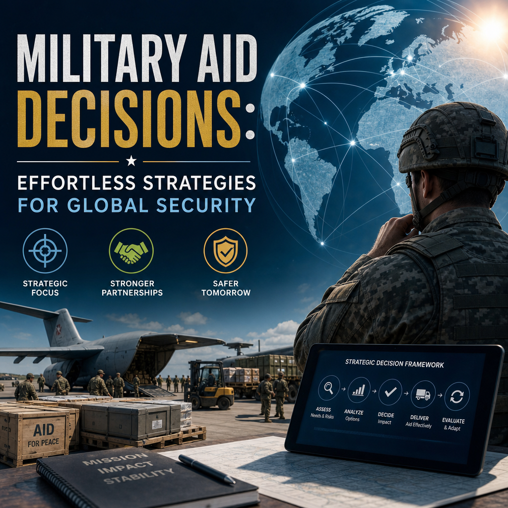 Illustration of Military Aid Decisions: Effortless Strategies for Global Security