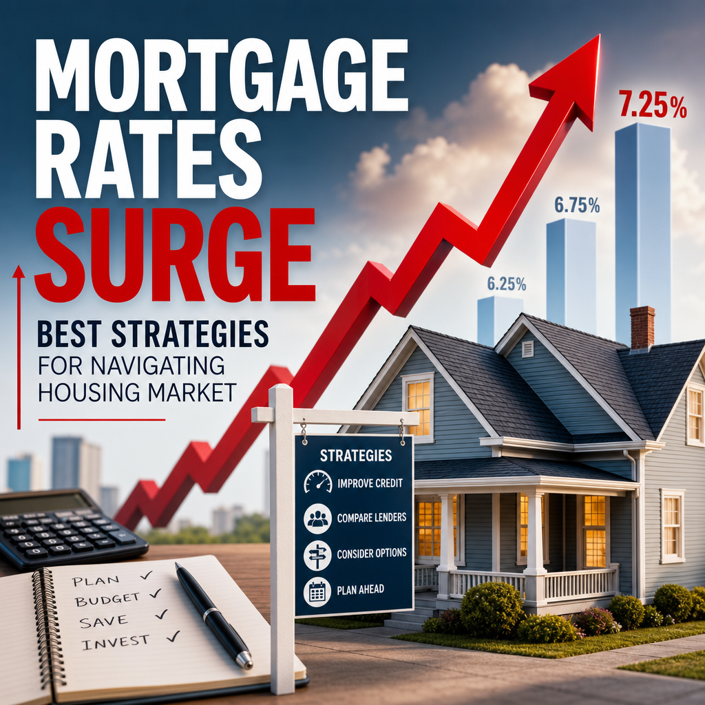 Illustration of Mortgage Rates Surge: Best Strategies for Navigating Housing Market