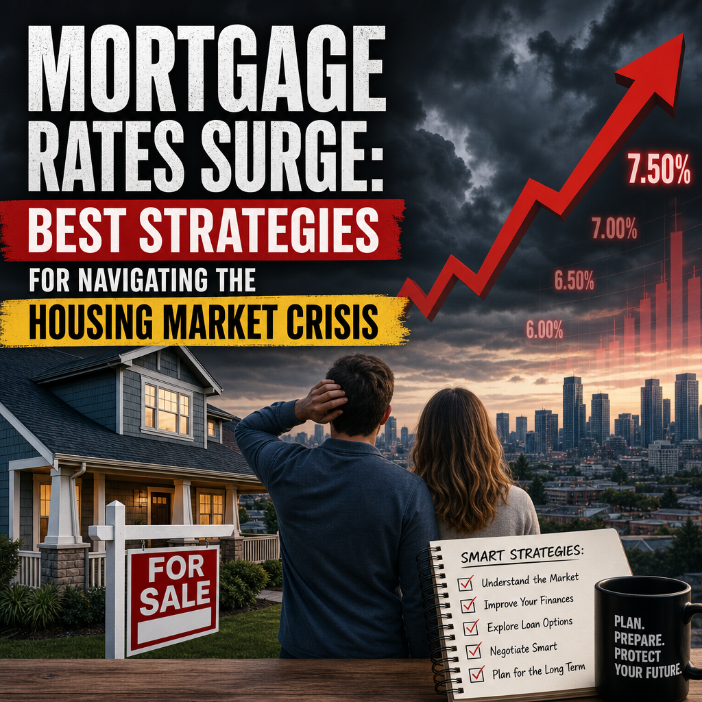 Illustration of Mortgage Rates Surge: Best Strategies for Navigating the Housing Market Crisis