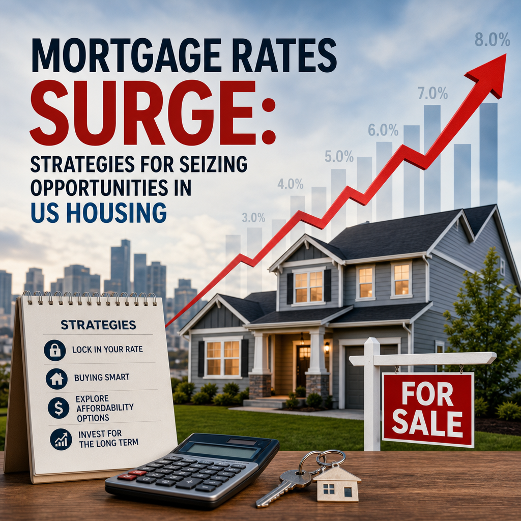 Illustration of Mortgage Rates Surge: Strategies for Seizing Opportunities in US Housing