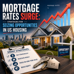 Illustration of Mortgage Rates Surge: Strategies for Seizing Opportunities in US Housing