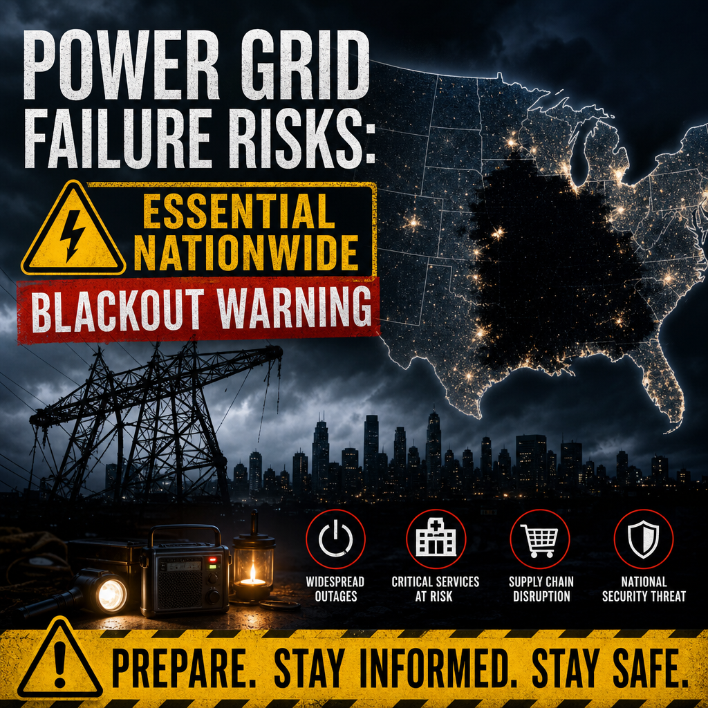 Illustration of Power Grid Failure Risks: Essential Nationwide Blackout Warning