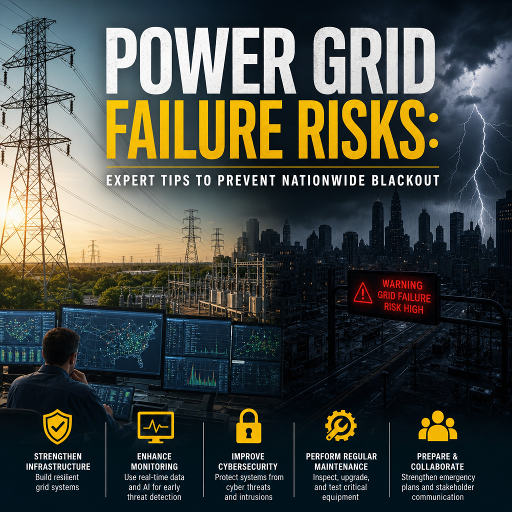 Illustration of Power Grid Failure Risks: Expert Tips to Prevent Nationwide Blackout