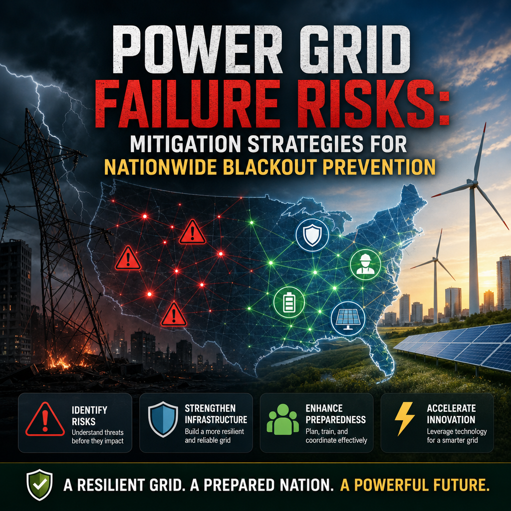 Illustration of Power Grid Failure Risks: Mitigation Strategies for Nationwide Blackout Prevention
