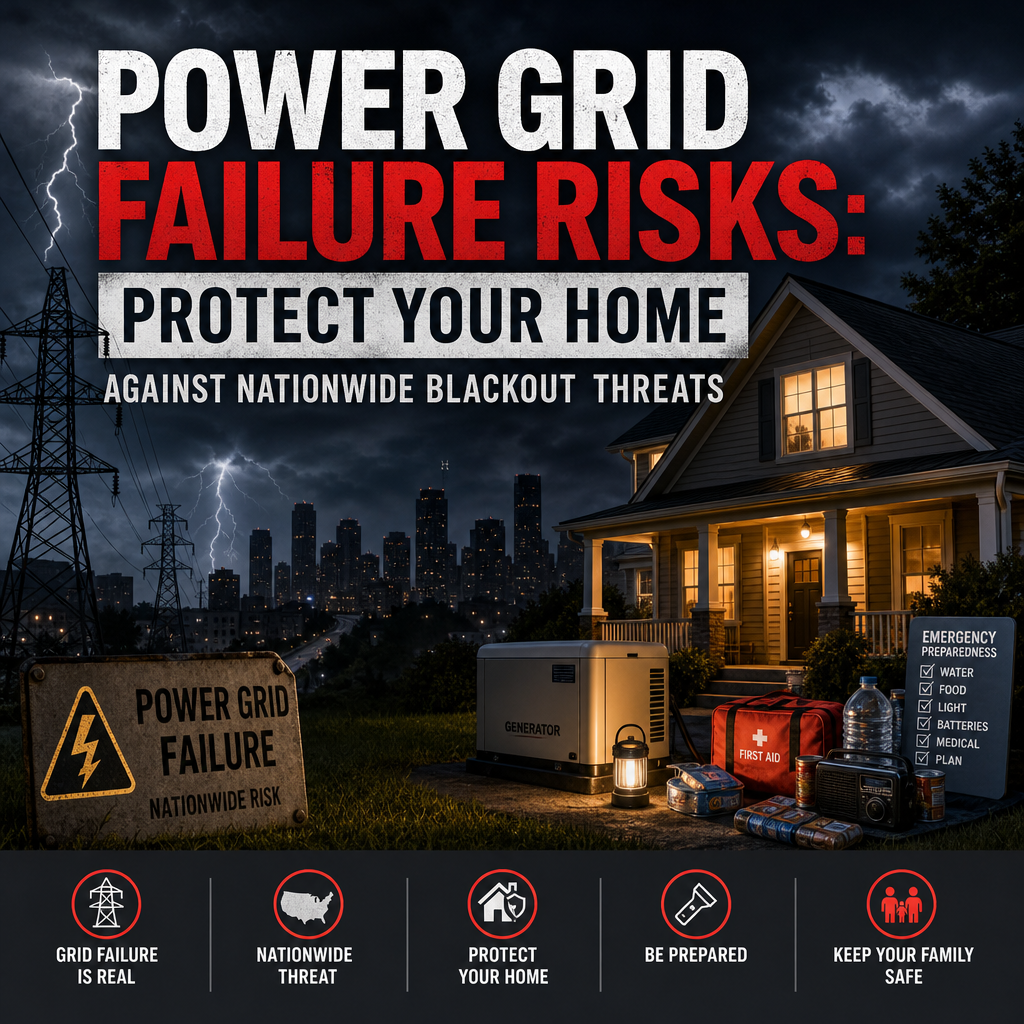 Illustration of Power Grid Failure Risks: Protect Your Home Against Nationwide Blackout Threats