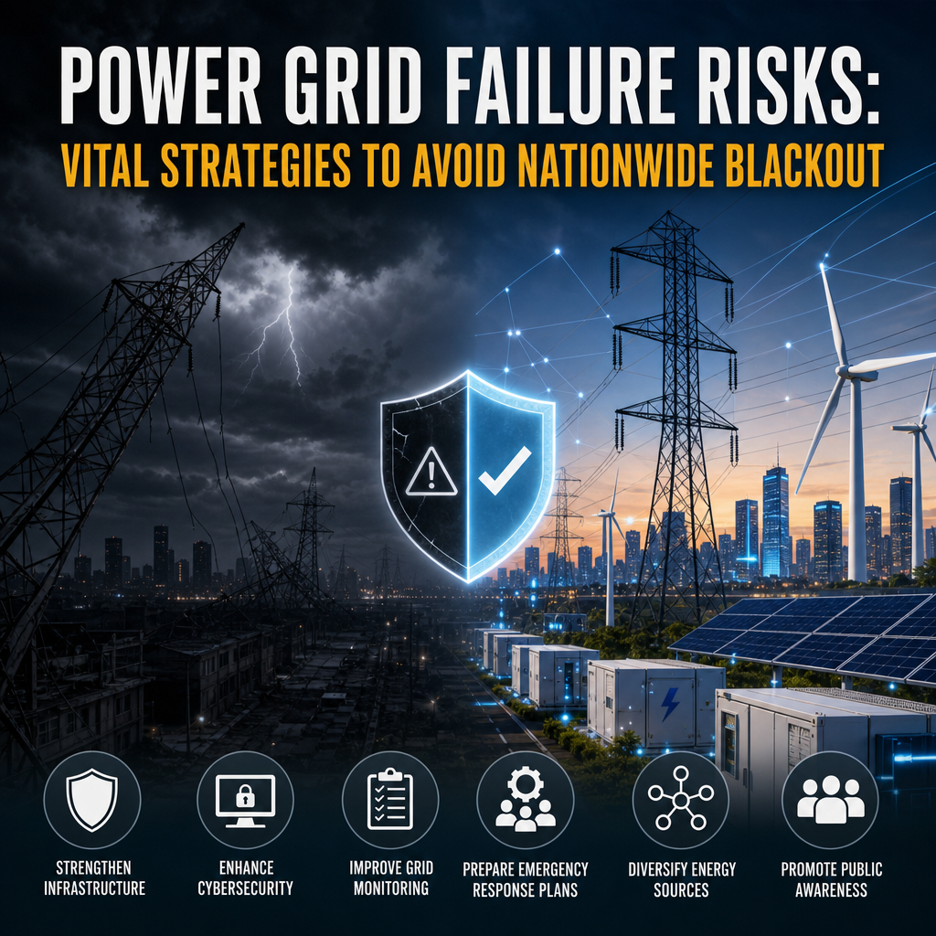 Illustration of Power Grid Failure Risks: Vital Strategies to Avoid Nationwide Blackout