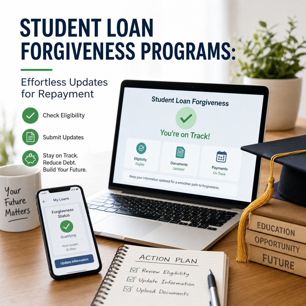 Illustration of Student Loan Forgiveness Programs: Effortless Updates for Repayment