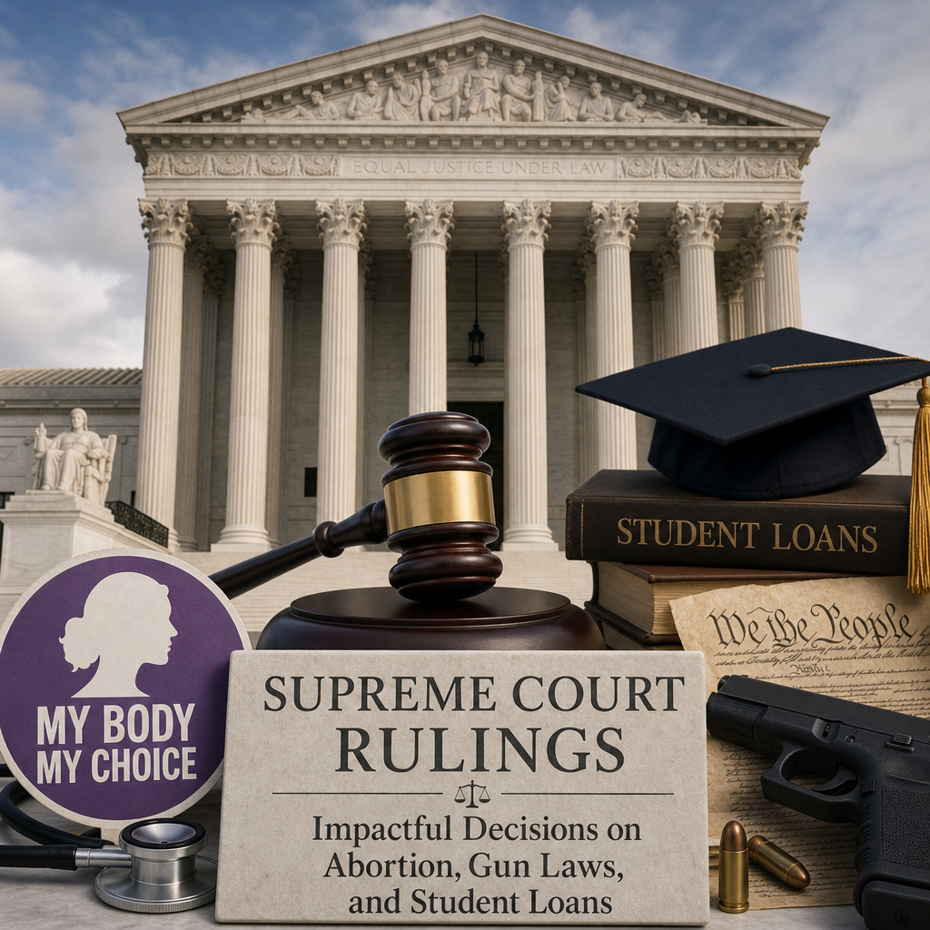 Additional Illustration of Supreme Court Rulings: Impactful Decisions on Abortion, Gun Laws, and Student Loans