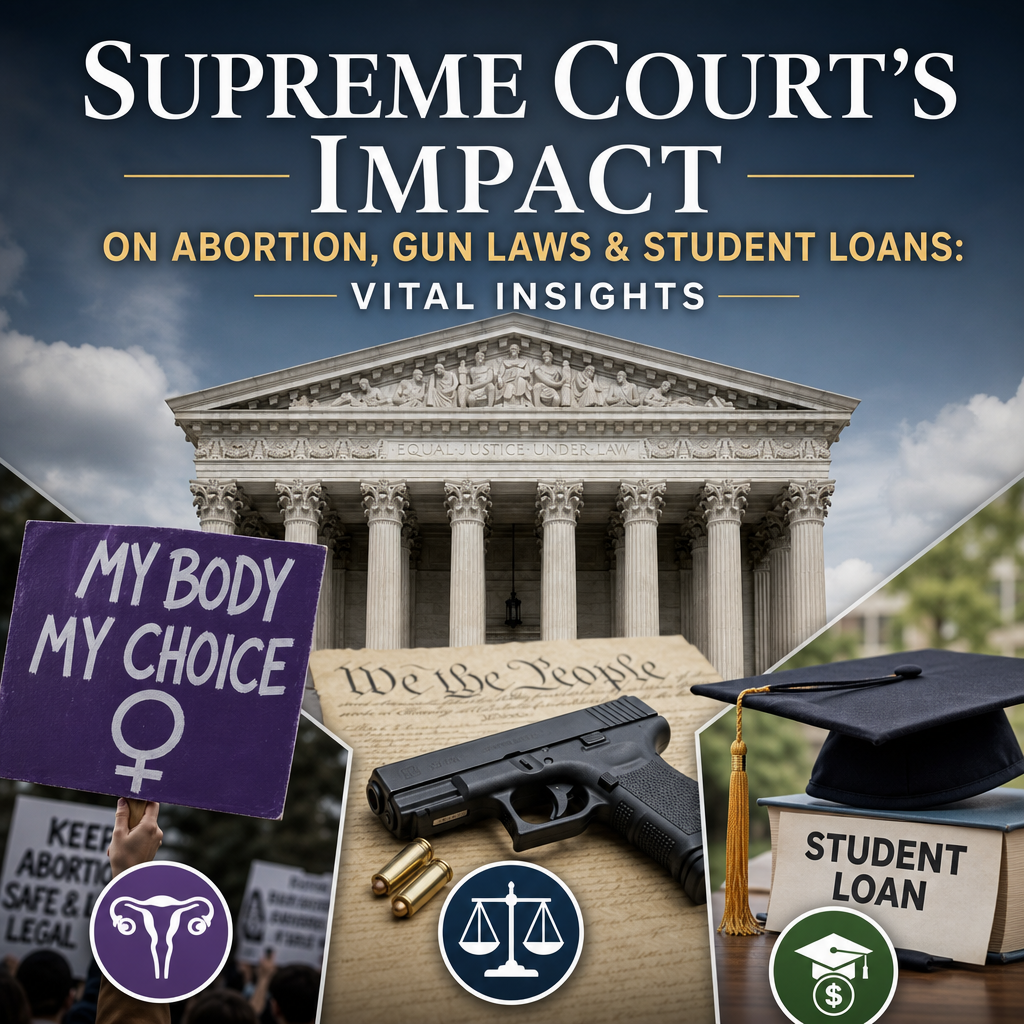 Additional Illustration of Supreme Court's Impact on Abortion, Gun Laws & Student Loans: Vital Insights