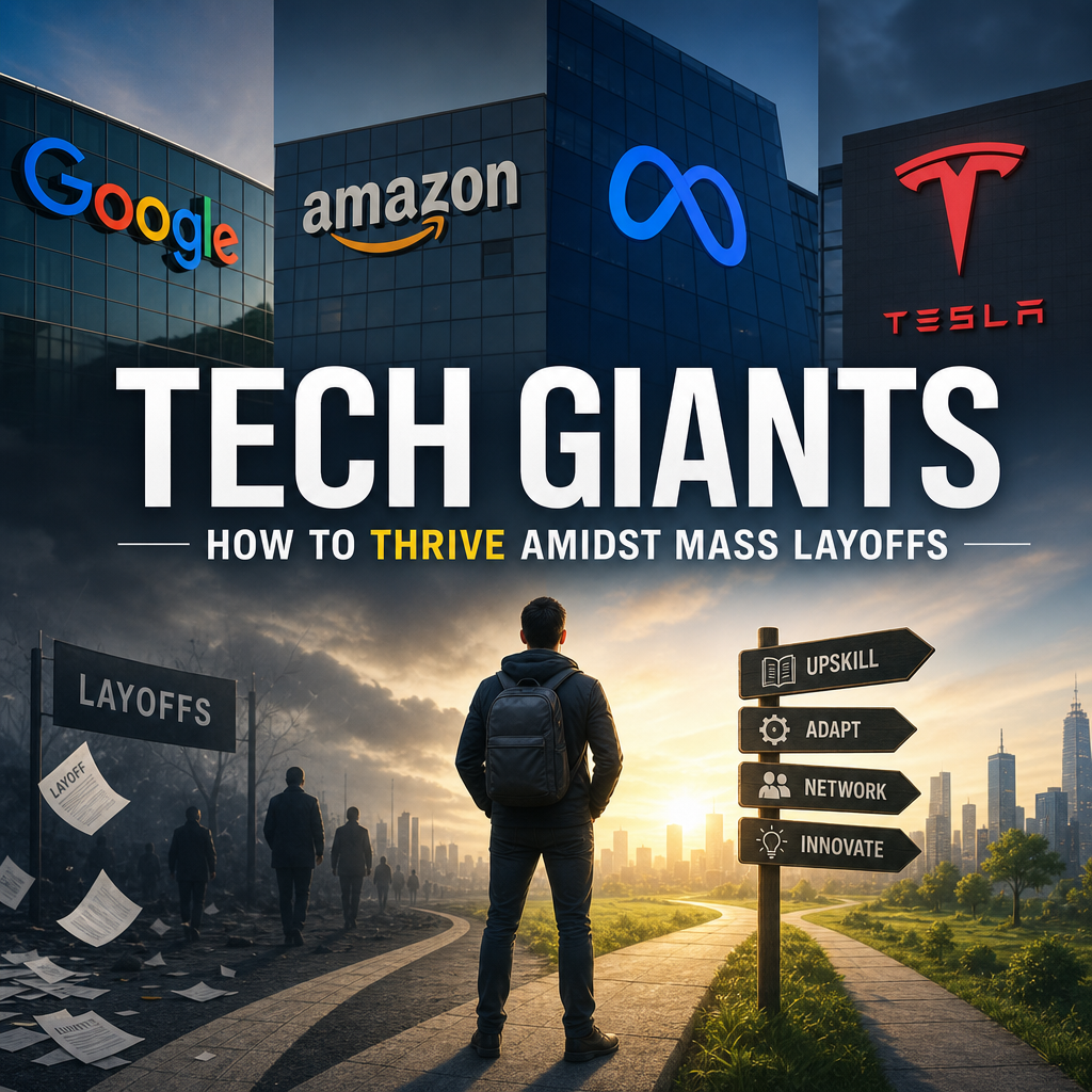 Additional Illustration of Tech Giants (Google, Amazon, Meta, Tesla): How to Thrive Amidst Mass Layoffs