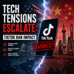Illustration of Tech Tensions Escalate: TikTok Ban Impact