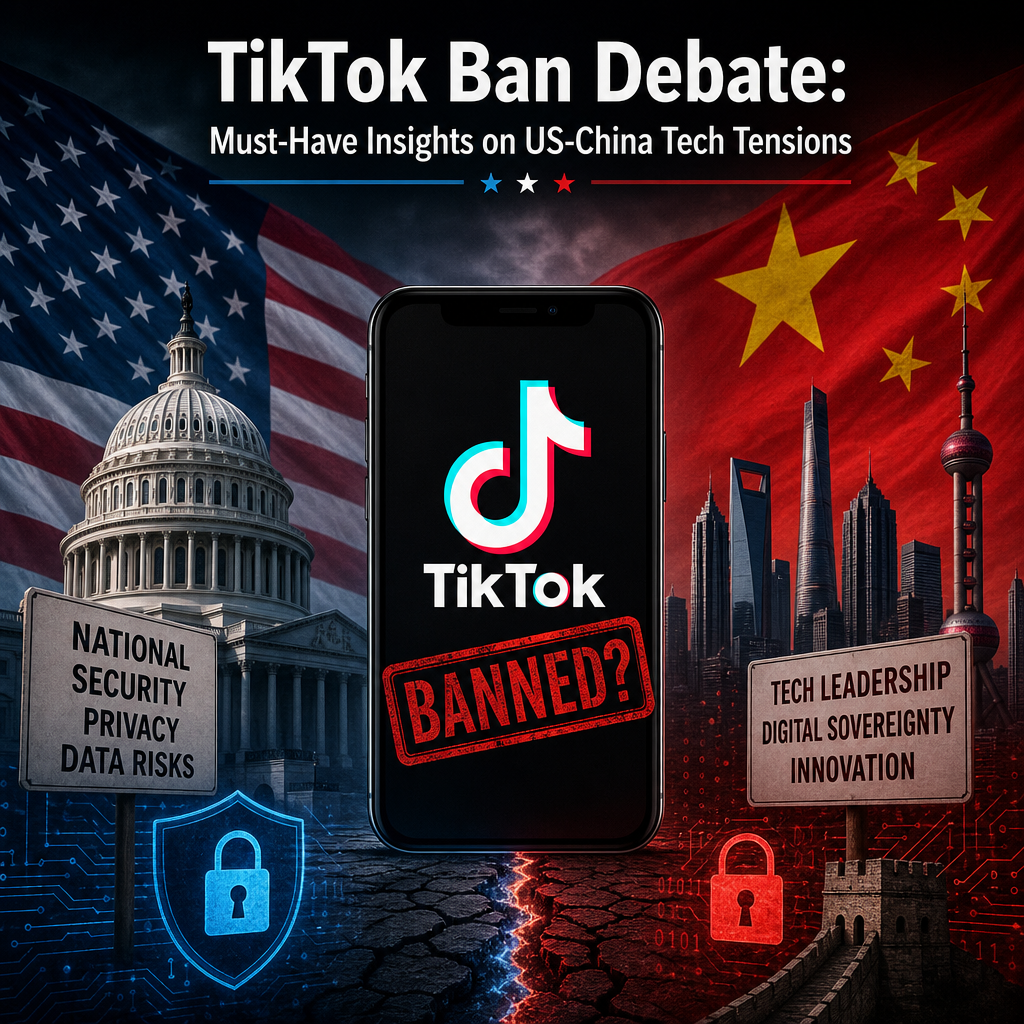 Illustration of TikTok Ban Debate: Must-Have Insights on US-China Tech Tensions