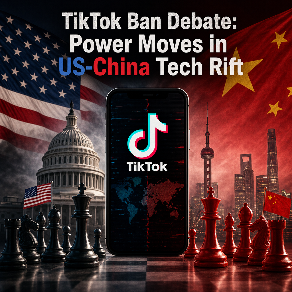Illustration of TikTok Ban Debate: Power Moves in US-China Tech Rift