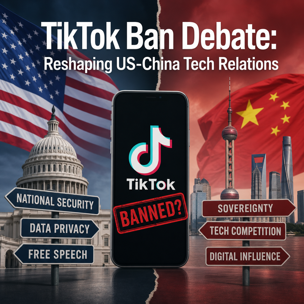Illustration of TikTok Ban Debate: Reshaping US-China Tech Relations