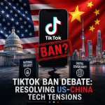 Illustration of TikTok Ban Debate: Resolving US-China Tech Tensions