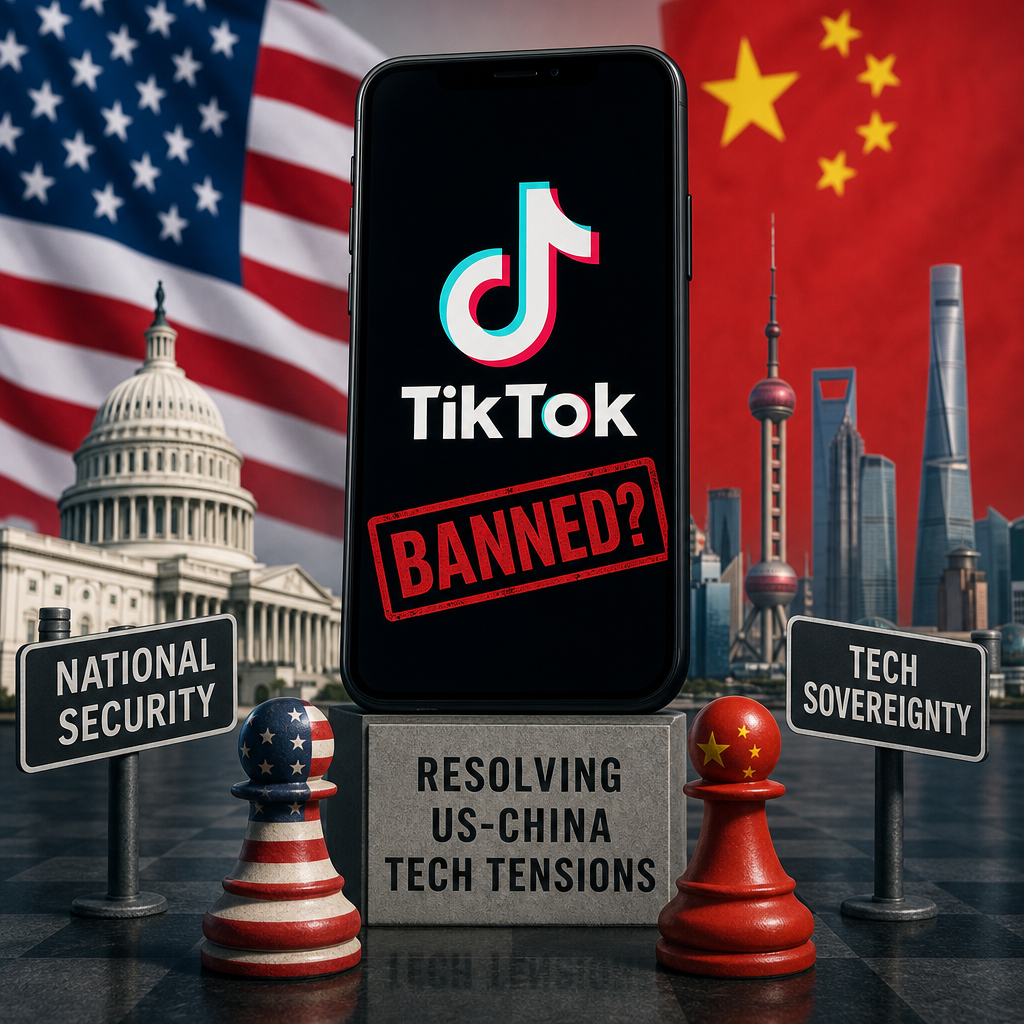 Illustration of TikTok Ban Debate: Resolving US-China Tech Tensions