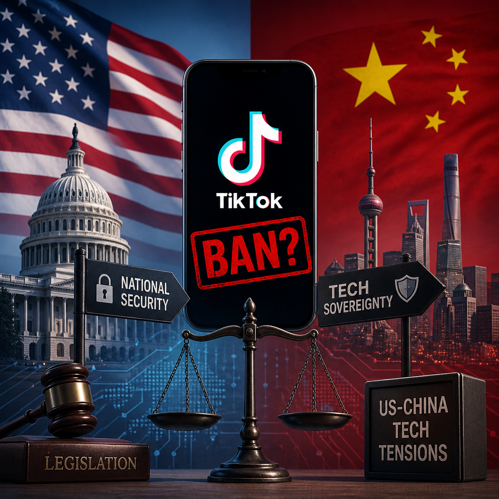 Illustration of TikTok Ban Debate: Resolving US-China Tech Tensions