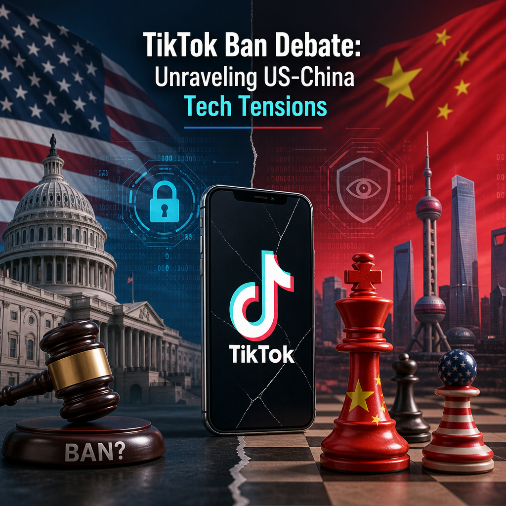 Illustration of TikTok Ban Debate: Unraveling US-China Tech Tensions