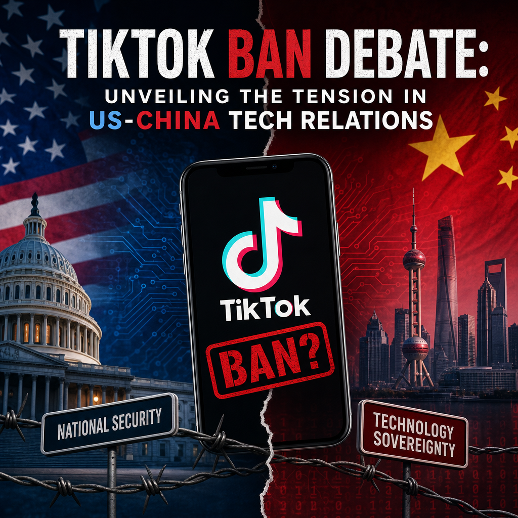 Illustration of TikTok Ban Debate: Unveiling the Tension in US-China Tech Relations