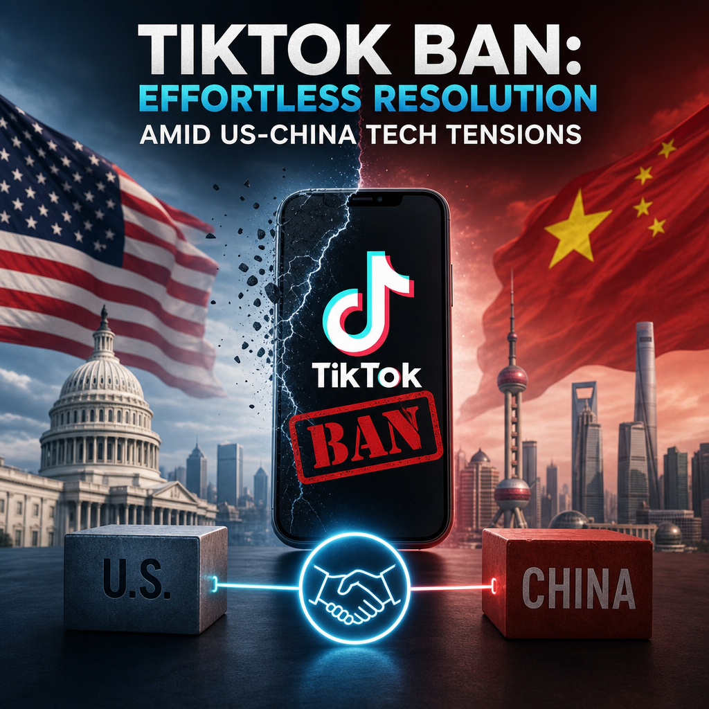 Illustration of TikTok Ban: Effortless Resolution Amid US-China Tech Tensions