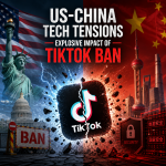 Illustration of US-China Tech Tensions: Explosive Impact of TikTok Ban