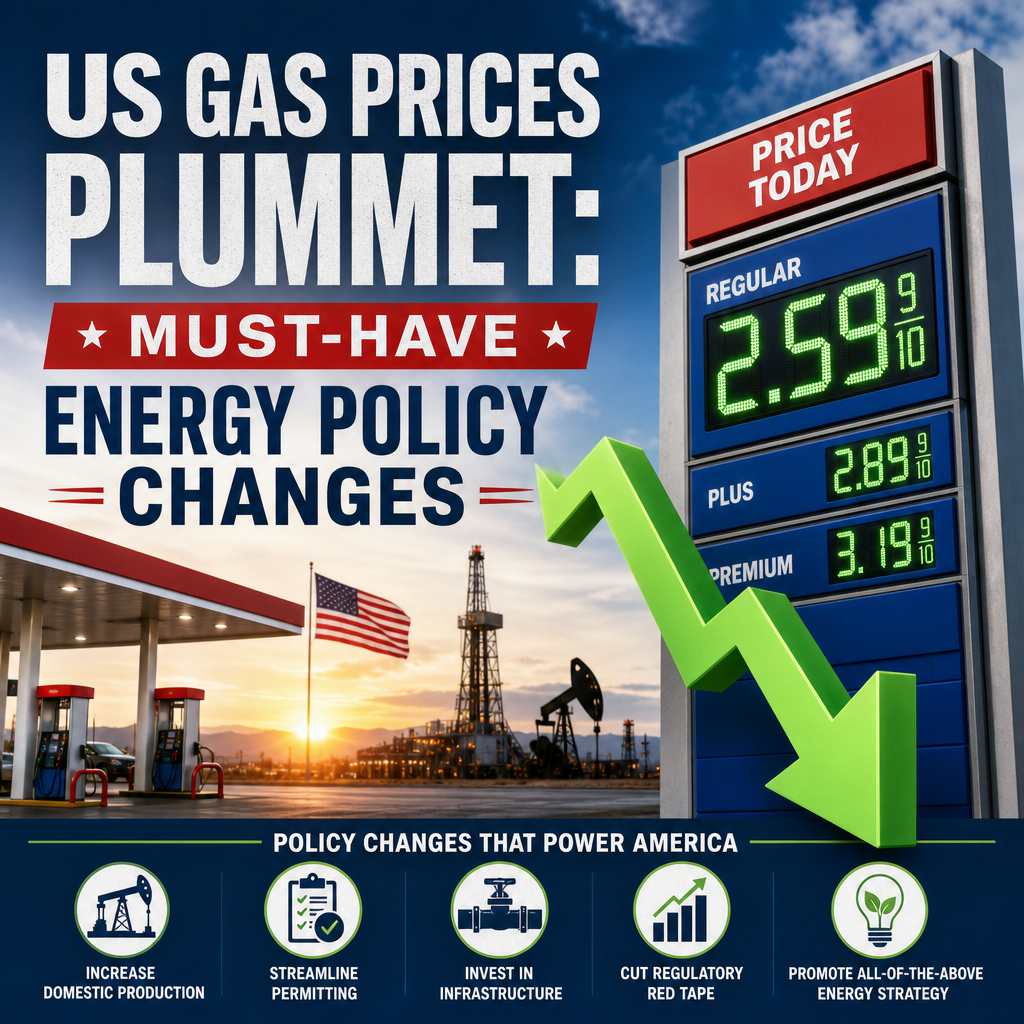 Illustration of US Gas Prices Plummet: Must-Have Energy Policy Changes