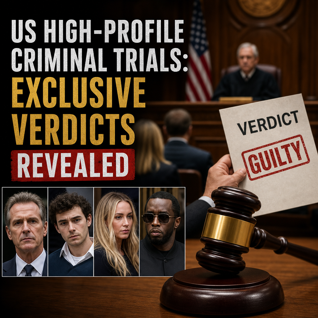 Illustration of US High-Profile Criminal Trials: Exclusive Verdicts revealed