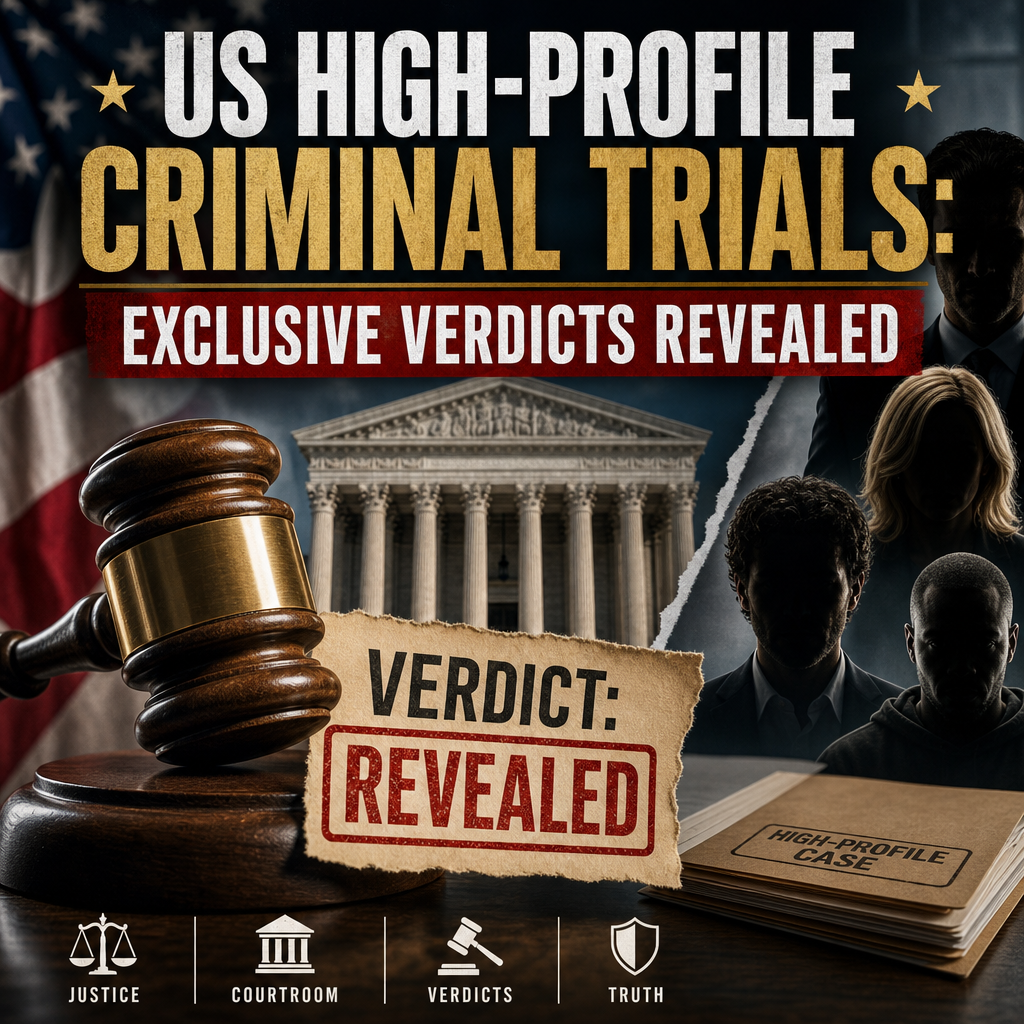 Illustration of US High-Profile Criminal Trials: Exclusive Verdicts revealed