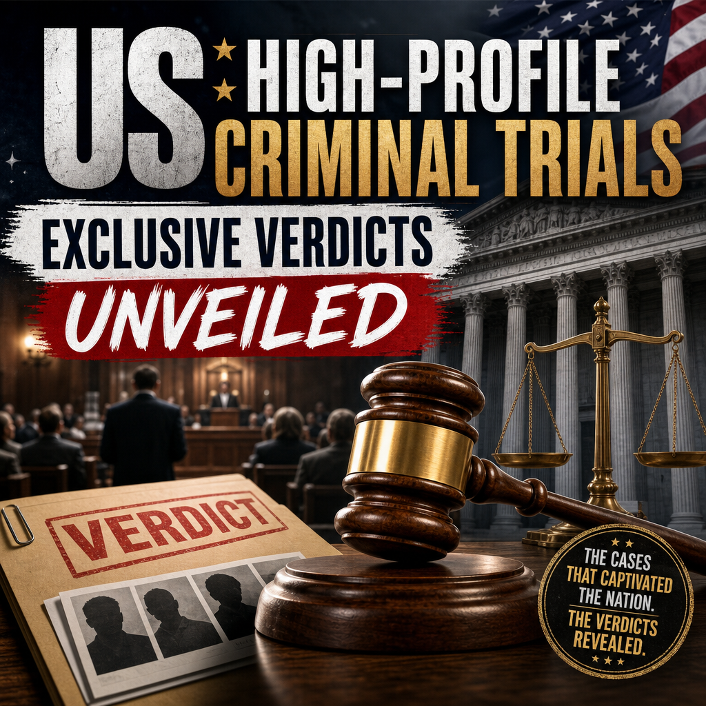 Illustration of US High-profile Criminal Trials: Exclusive Verdicts Unveiled