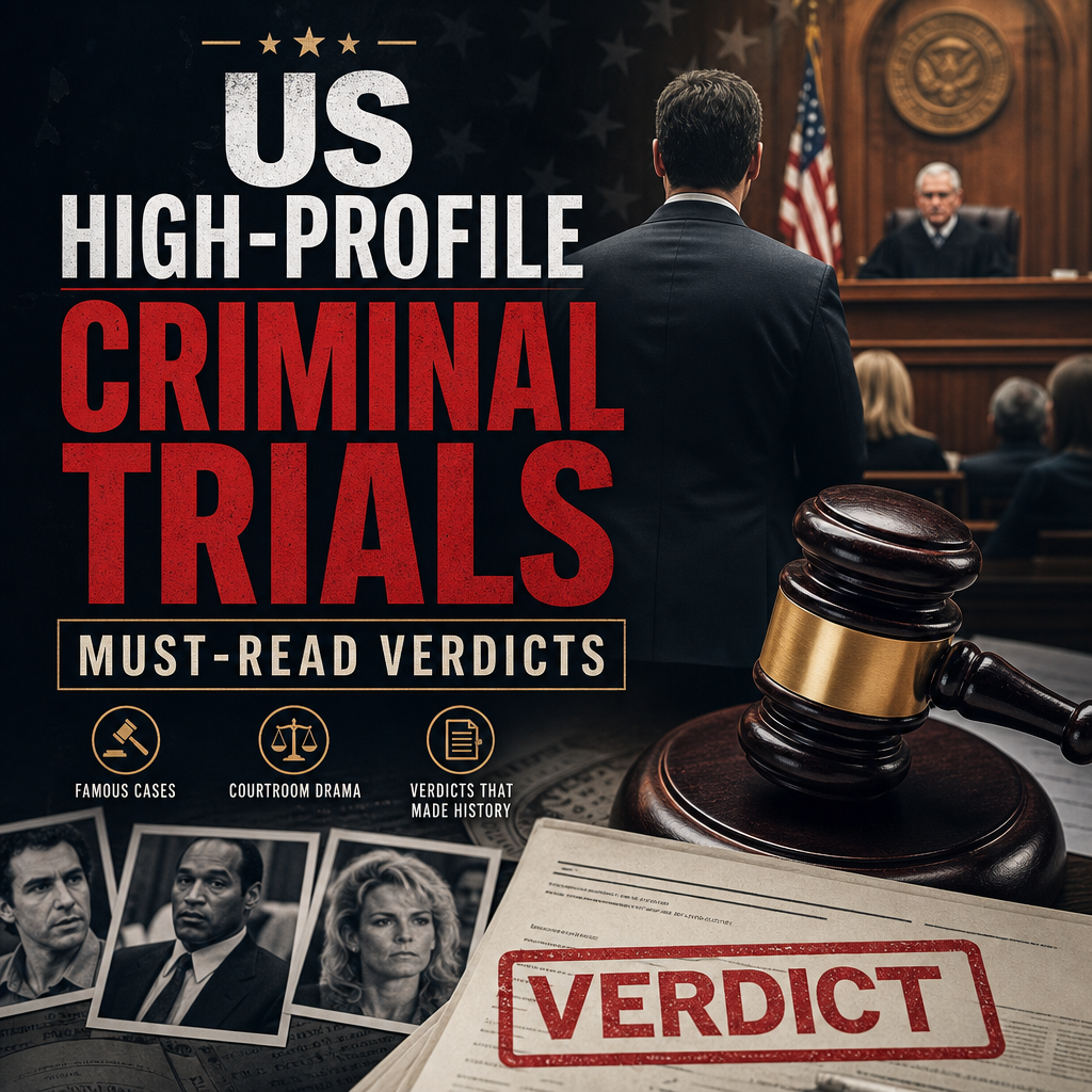 Illustration of US High-profile Criminal Trials: Must-Read Verdicts