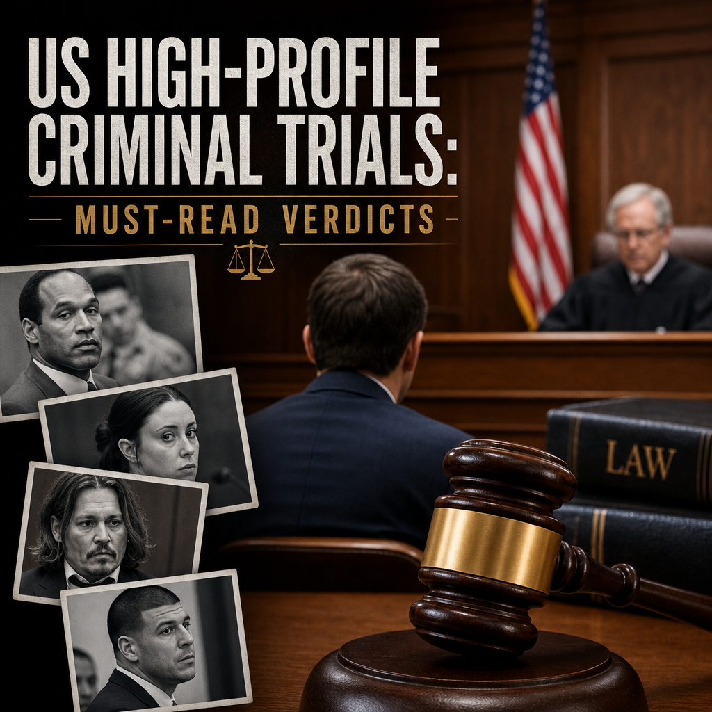 Illustration of US High-Profile Criminal Trials: Must-Read Verdicts