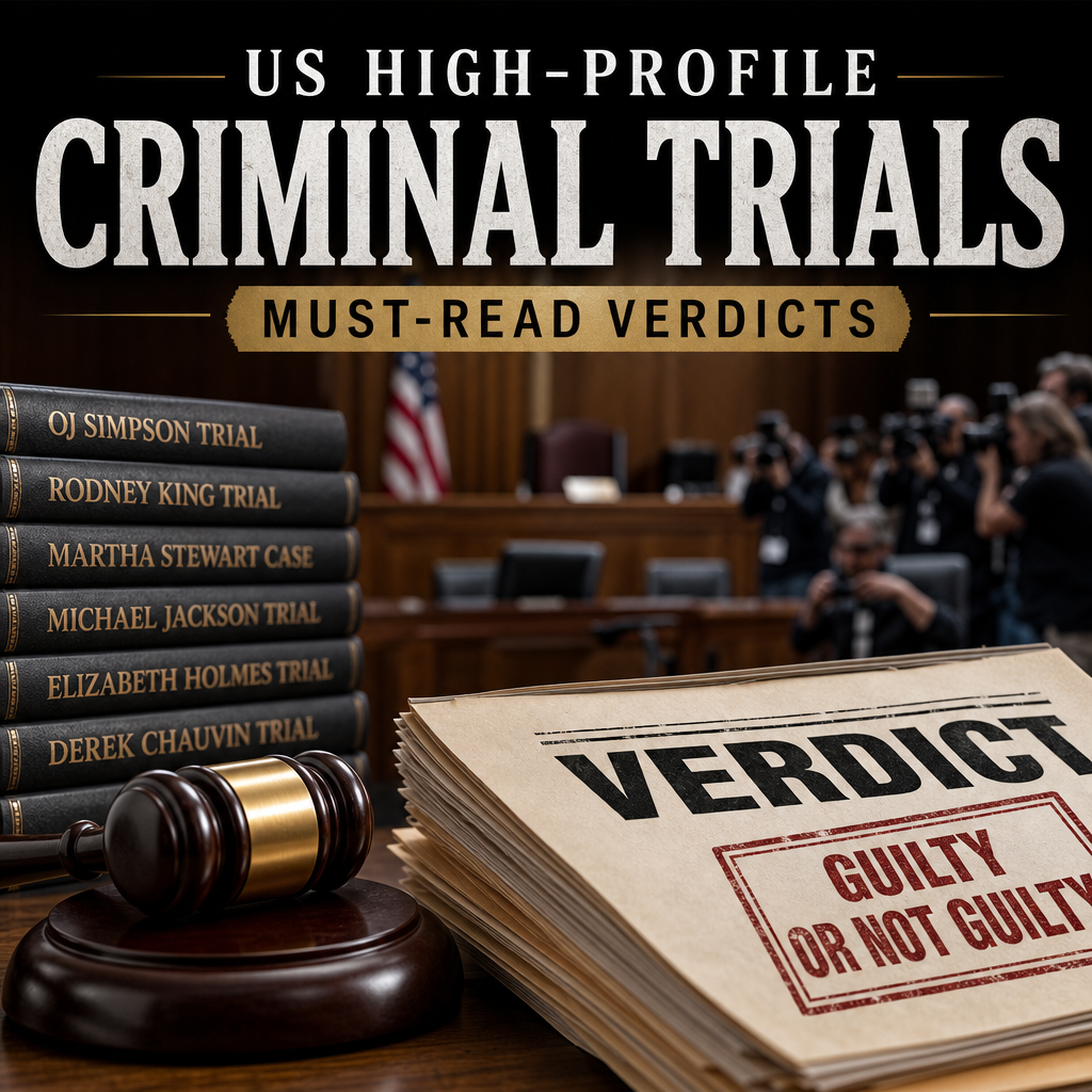 Illustration of US High-profile Criminal Trials: Must-Read Verdicts