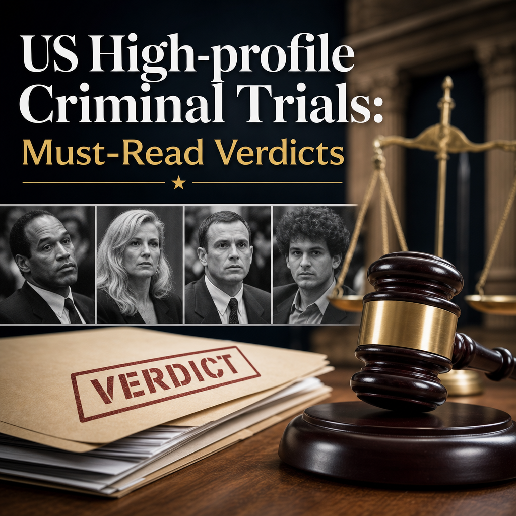 Illustration of US High-profile Criminal Trials: Must-Read Verdicts