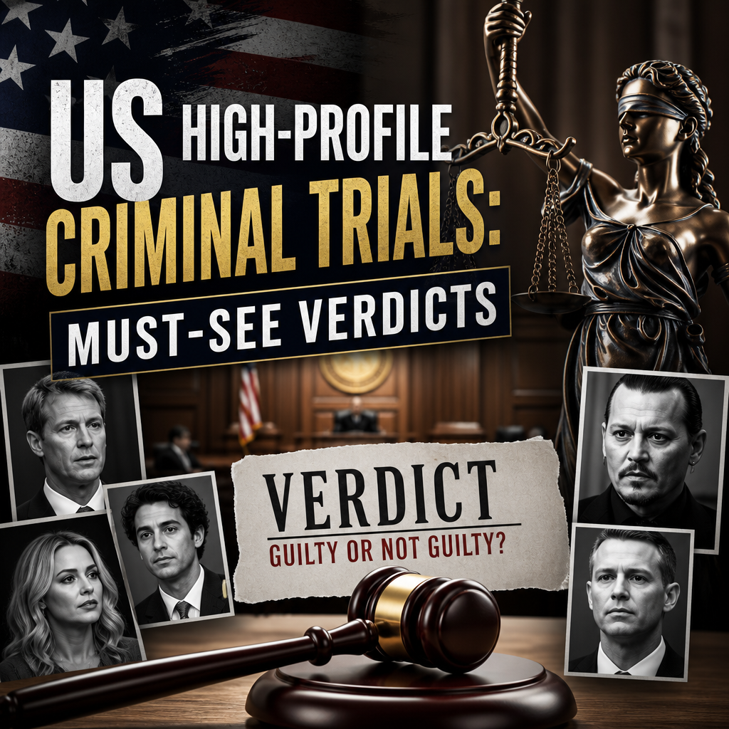 Illustration of US High-profile Criminal Trials: Must-See Verdicts