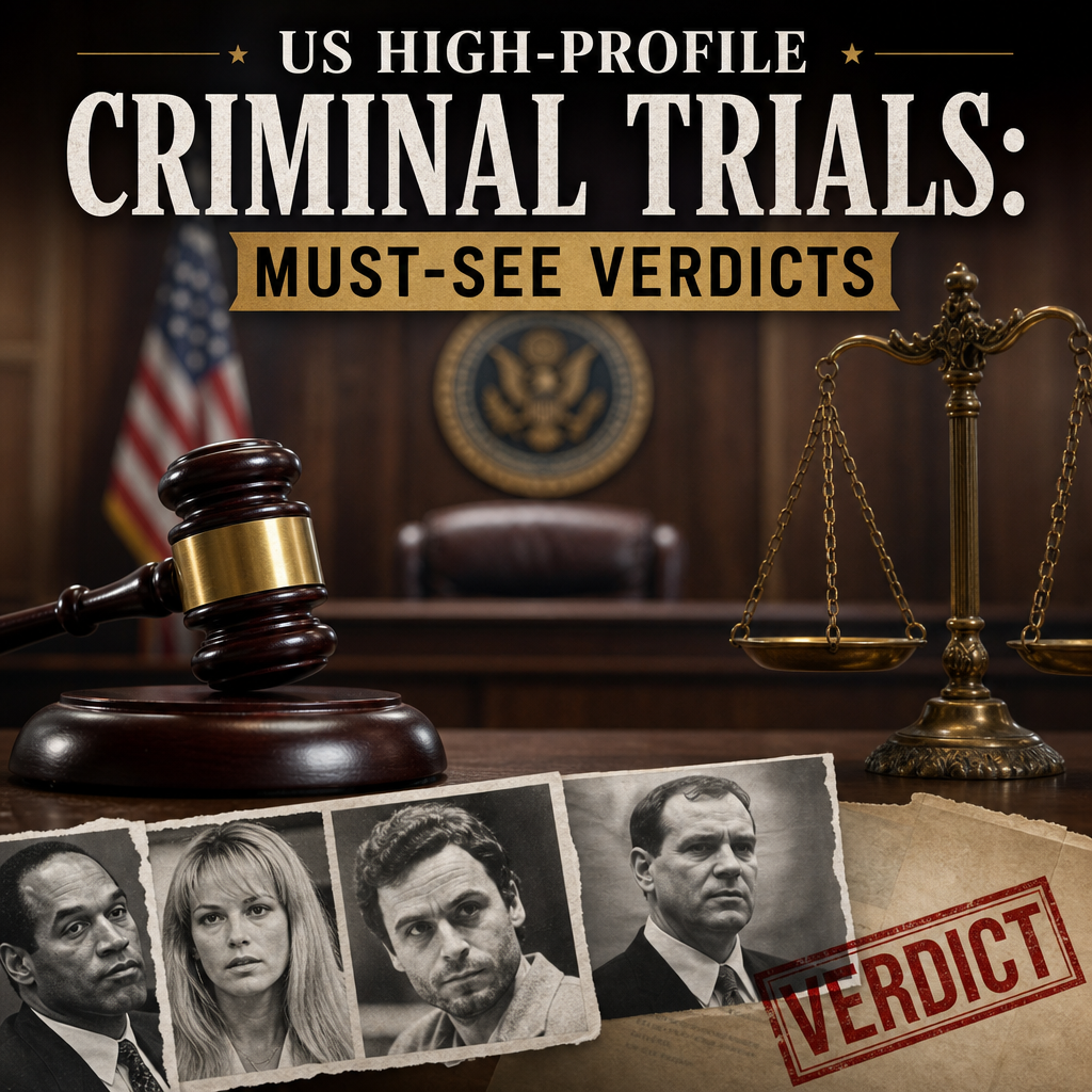 Illustration of US High-Profile Criminal Trials: Must-See Verdicts