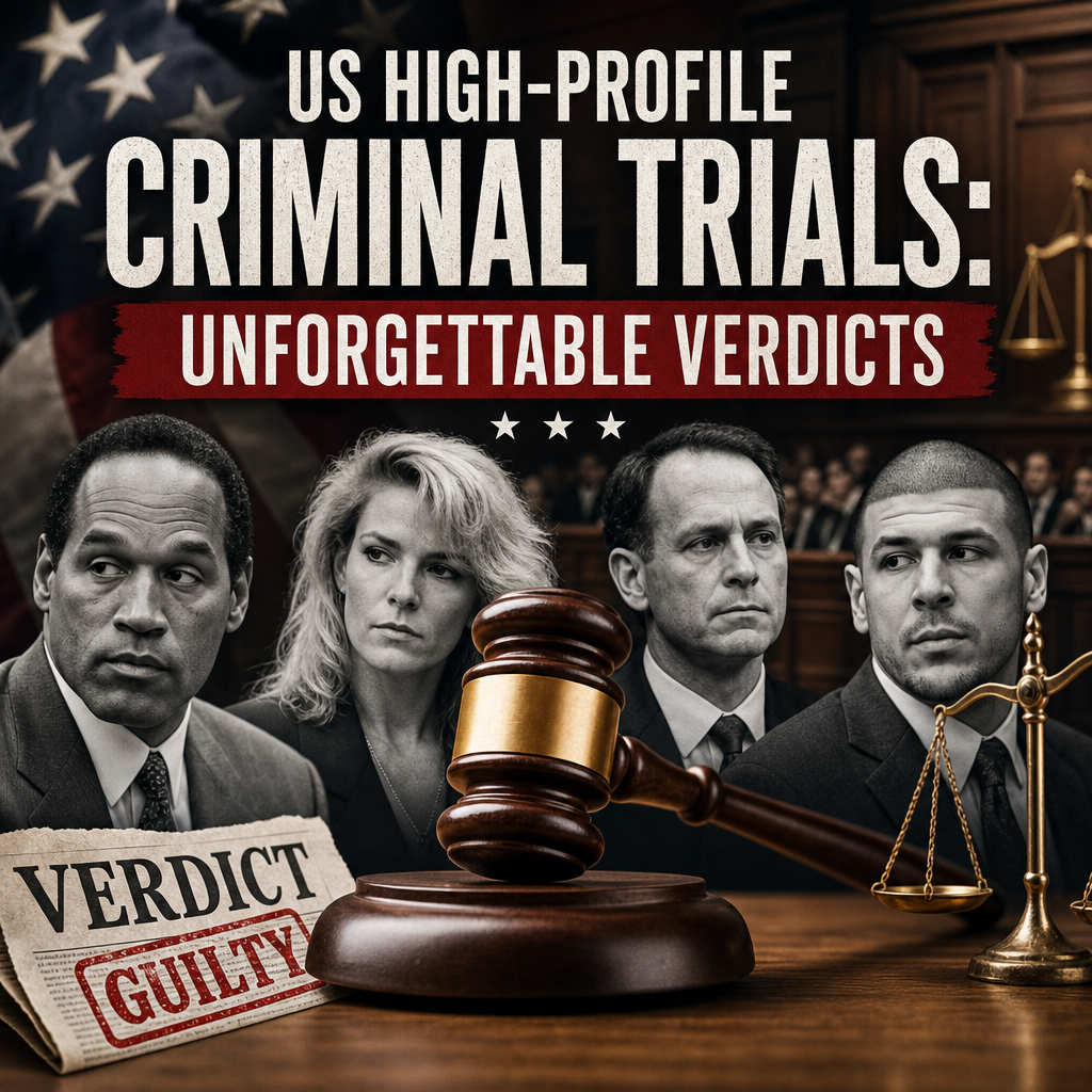 Illustration of US High-Profile Criminal Trials: Unforgettable Verdicts