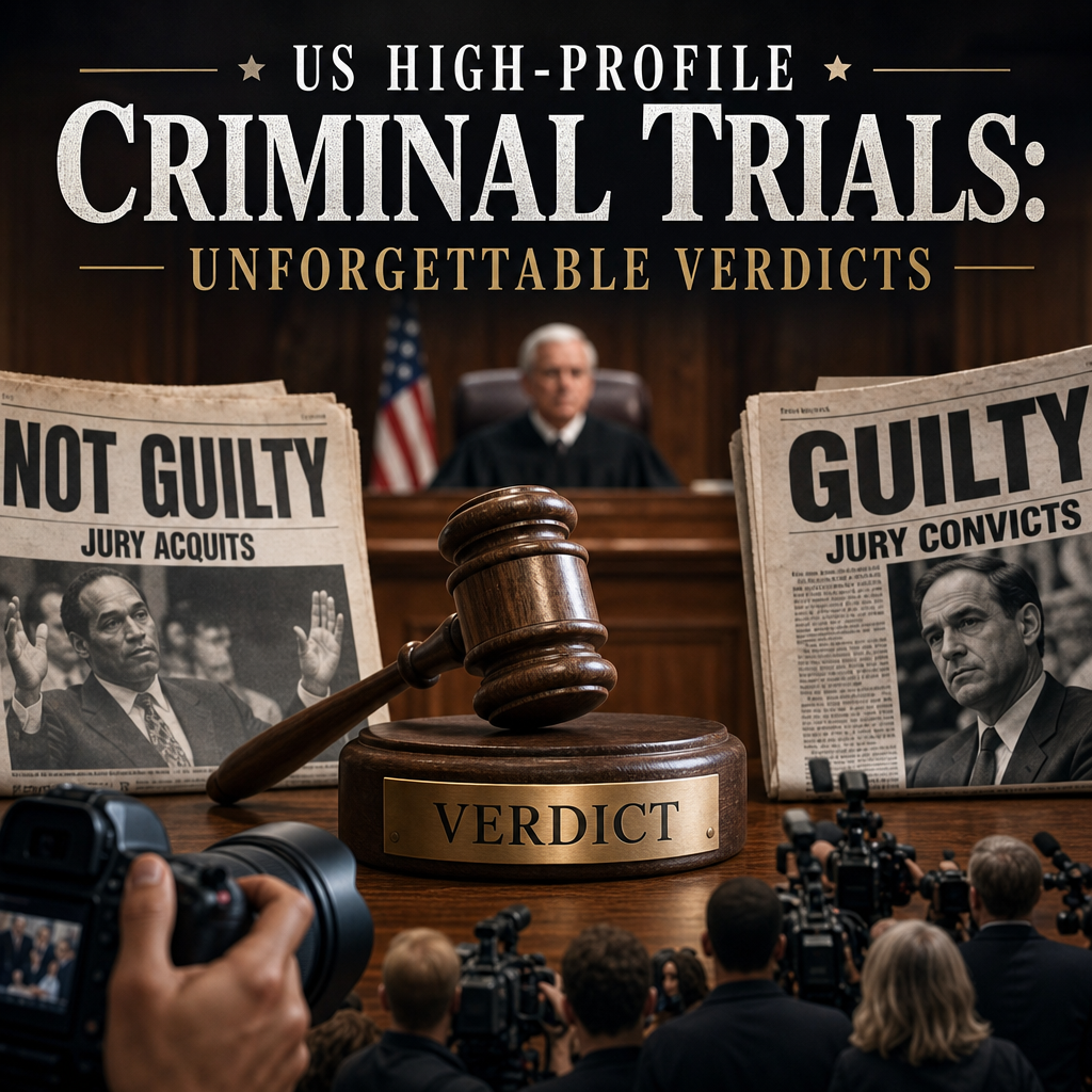 Illustration of US High-Profile Criminal Trials: Unforgettable Verdicts