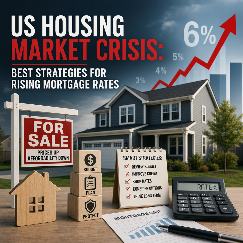 Illustration of US Housing Market Crisis: Best Strategies for Rising Mortgage Rates