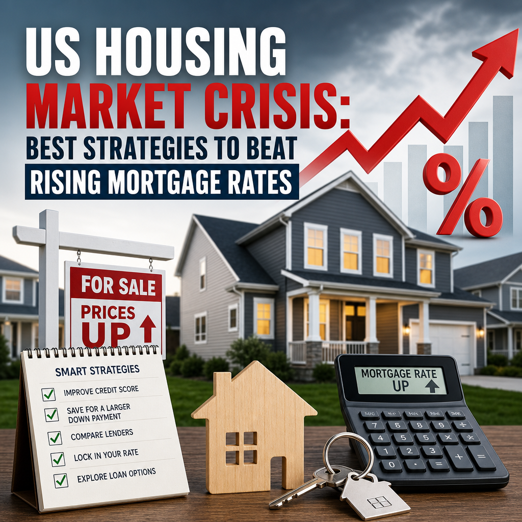 Illustration of US Housing Market Crisis: Best Strategies to Beat Rising Mortgage Rates