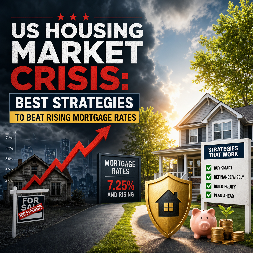 Illustration of US Housing Market Crisis: Best Strategies to Beat Rising Mortgage Rates