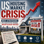 Illustration of US Housing Market Crisis: Best Strategies to Navigate Rising Mortgage Rates